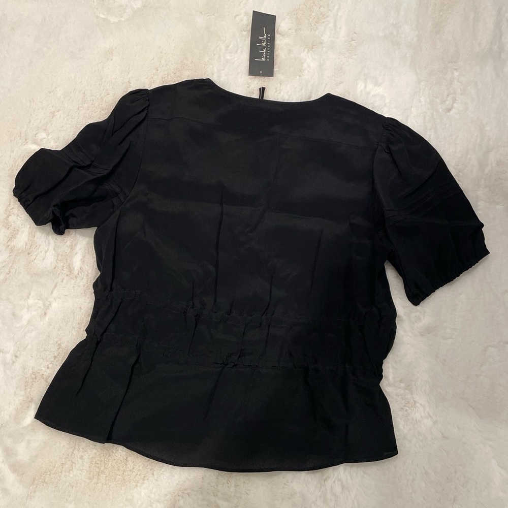 Nicole Miller silk tie front top, size P - Picture 8 of 8
